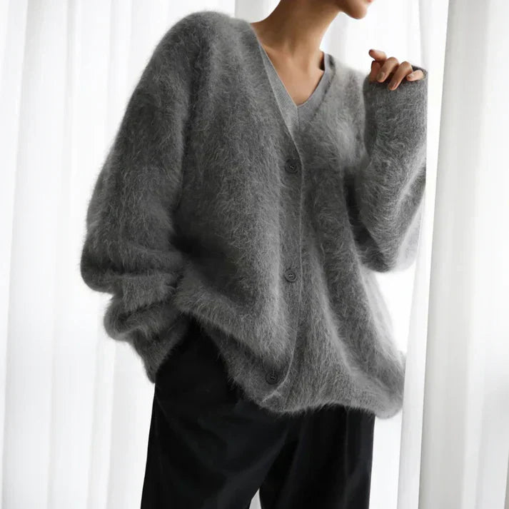 Fluffy soft knit cardigan - Mirelle