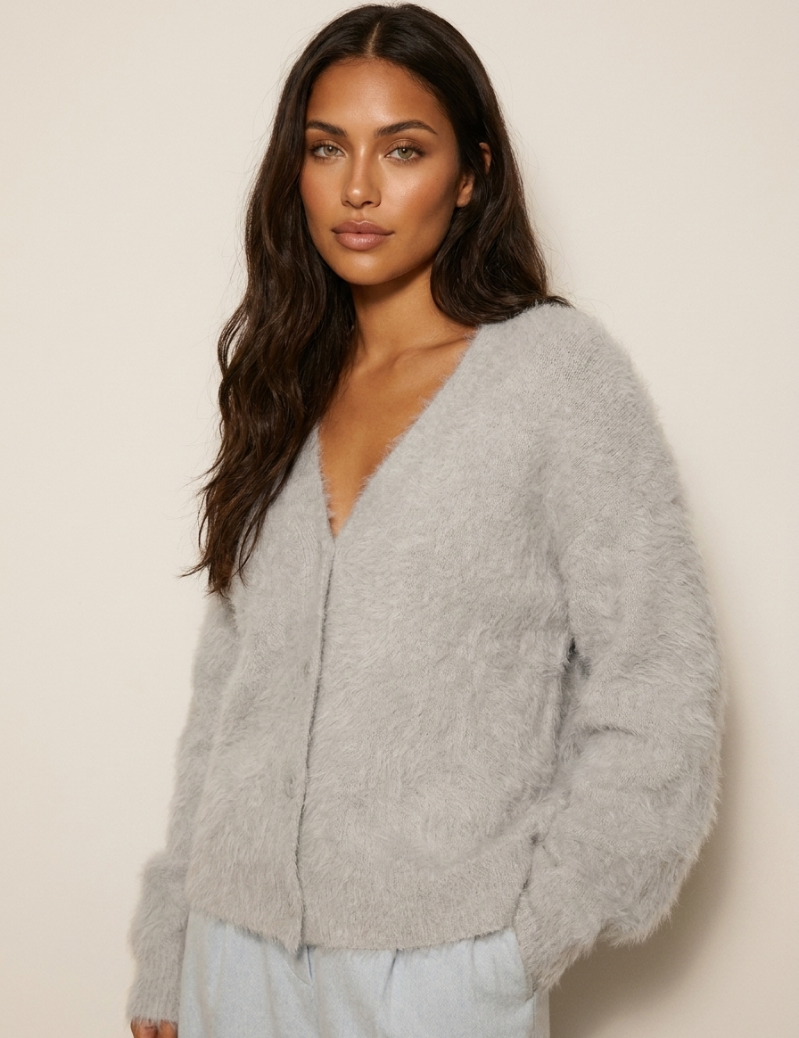 Fluffy soft knit cardigan - Mirelle