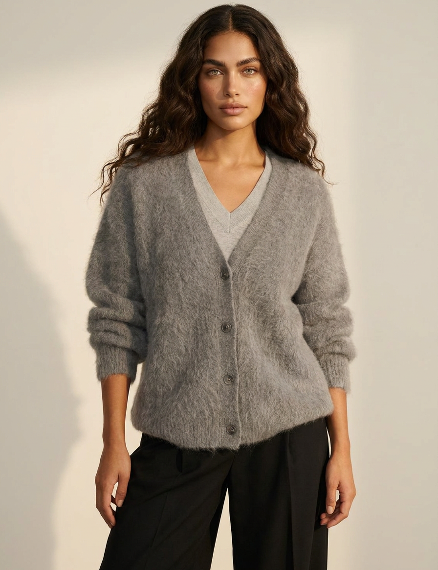 Fluffy soft knit cardigan - Mirelle