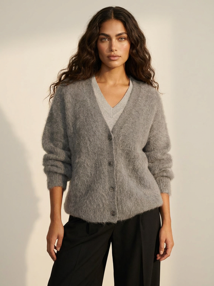 Fluffy soft knit cardigan - Mirelle