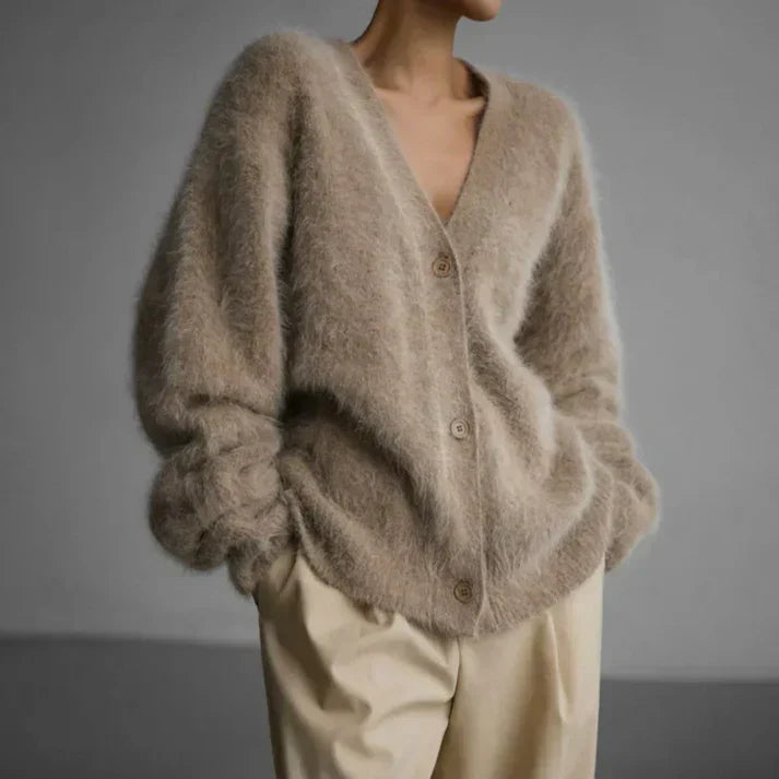 Fluffy soft knit cardigan - Mirelle