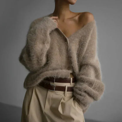 Fluffy soft knit cardigan - Mirelle