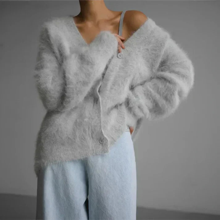 Fluffy soft knit cardigan - Mirelle