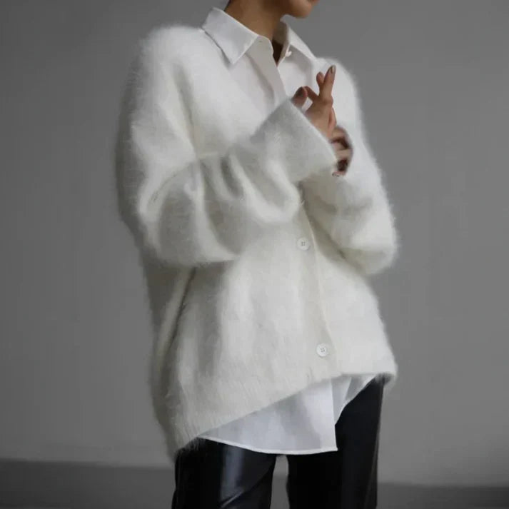 Fluffy soft knit cardigan - Mirelle