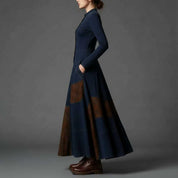 Fringilla | Vintage Plaid Suede Maxi Dress