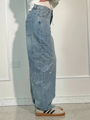 Glitter cargo jeans with a wide-leg fit - Nova