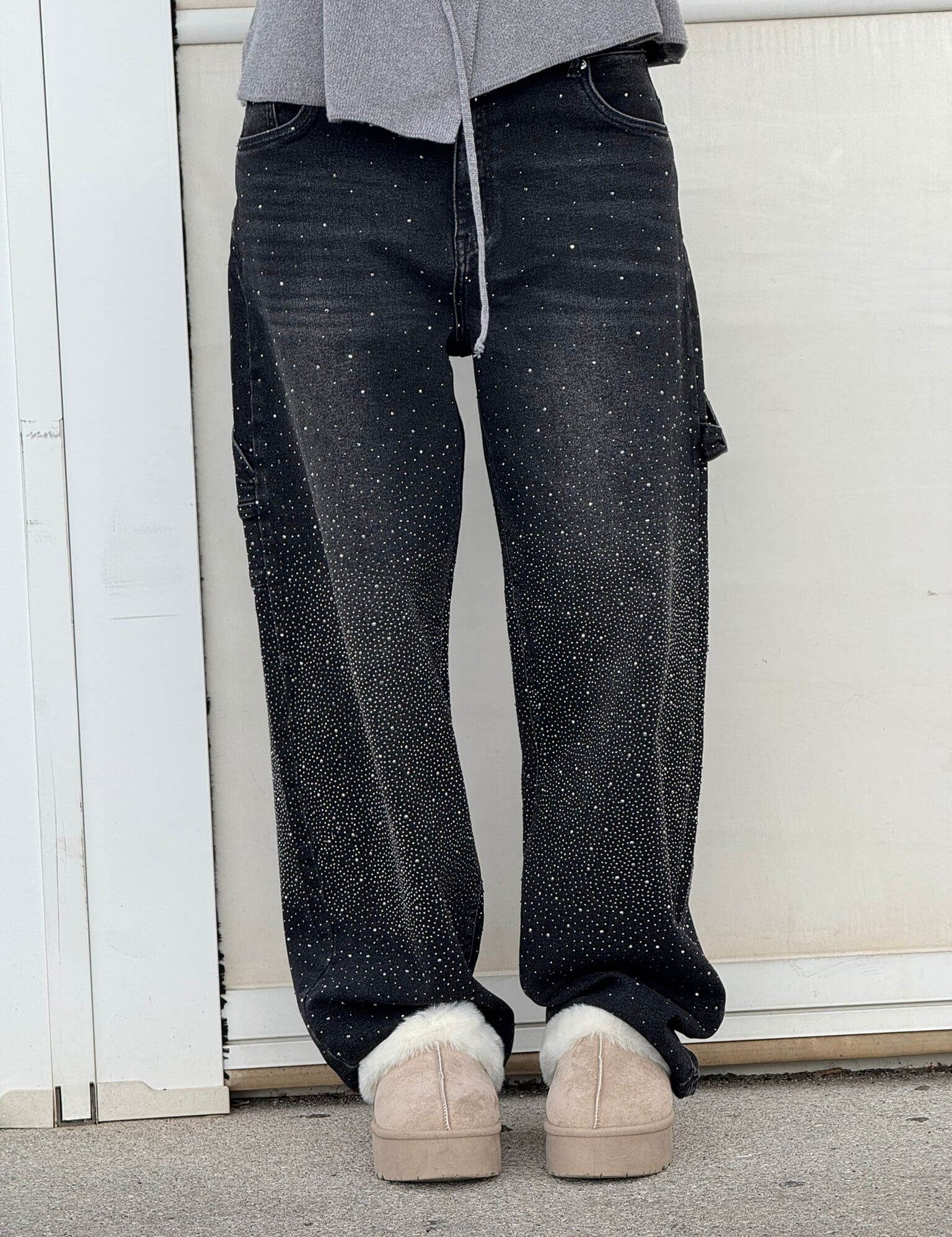 Glitter cargo jeans with a wide-leg fit - Nova
