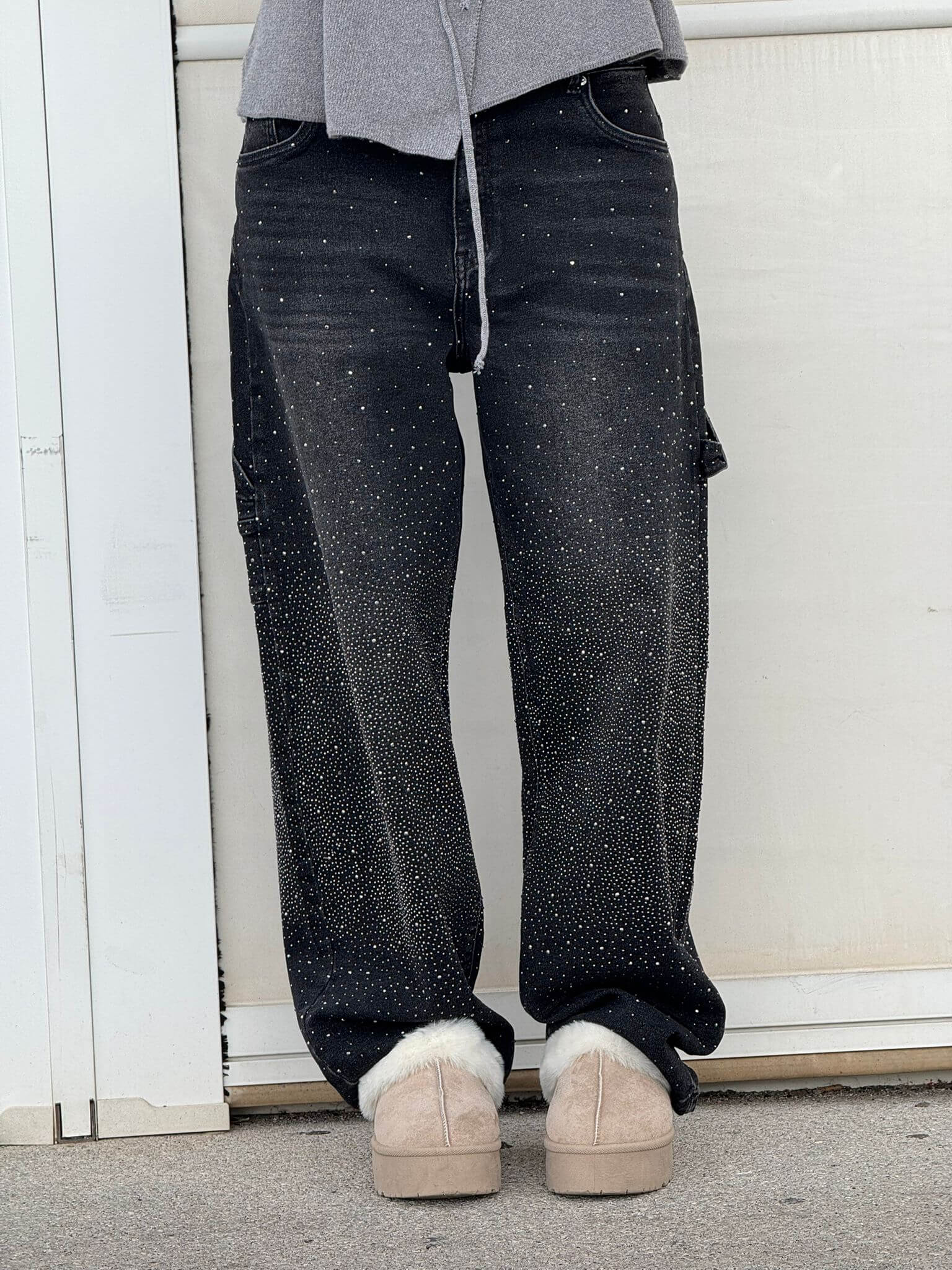 Glitter cargo jeans with a wide-leg fit - Nova