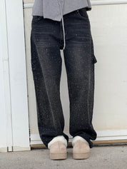 Glitter cargo jeans with a wide-leg fit - Nova