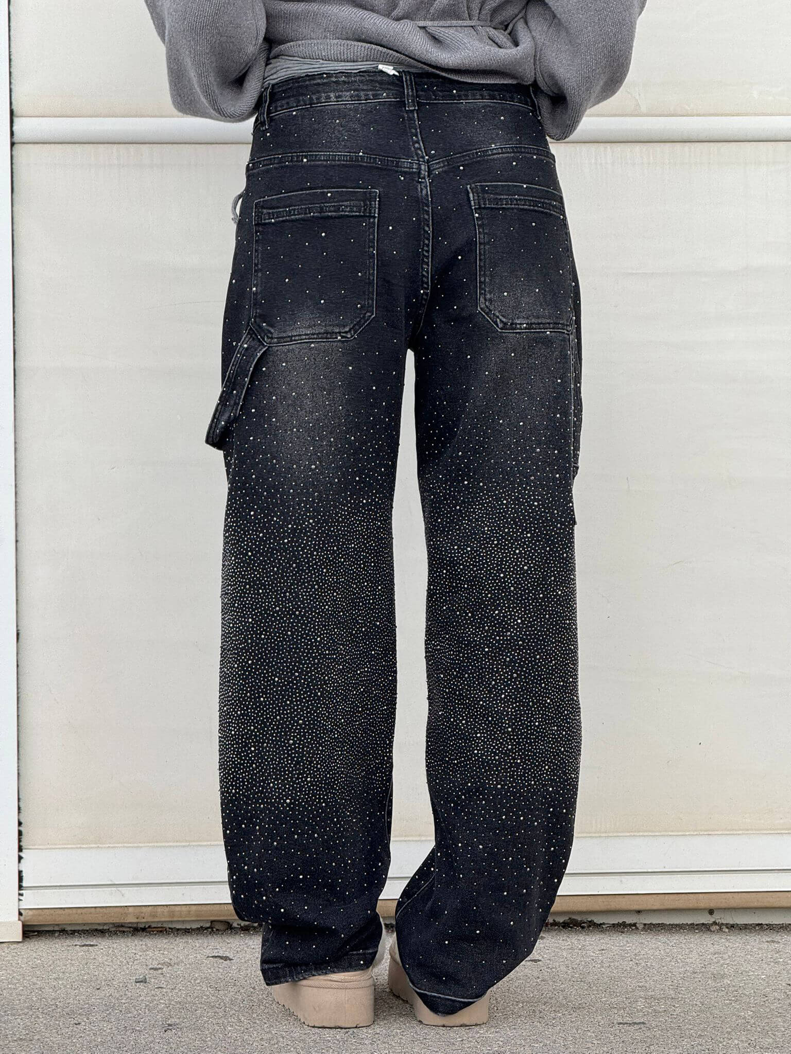 Glitter cargo jeans with a wide-leg fit - Nova
