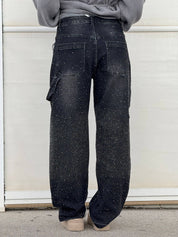 Glitter cargo jeans with a wide-leg fit - Nova