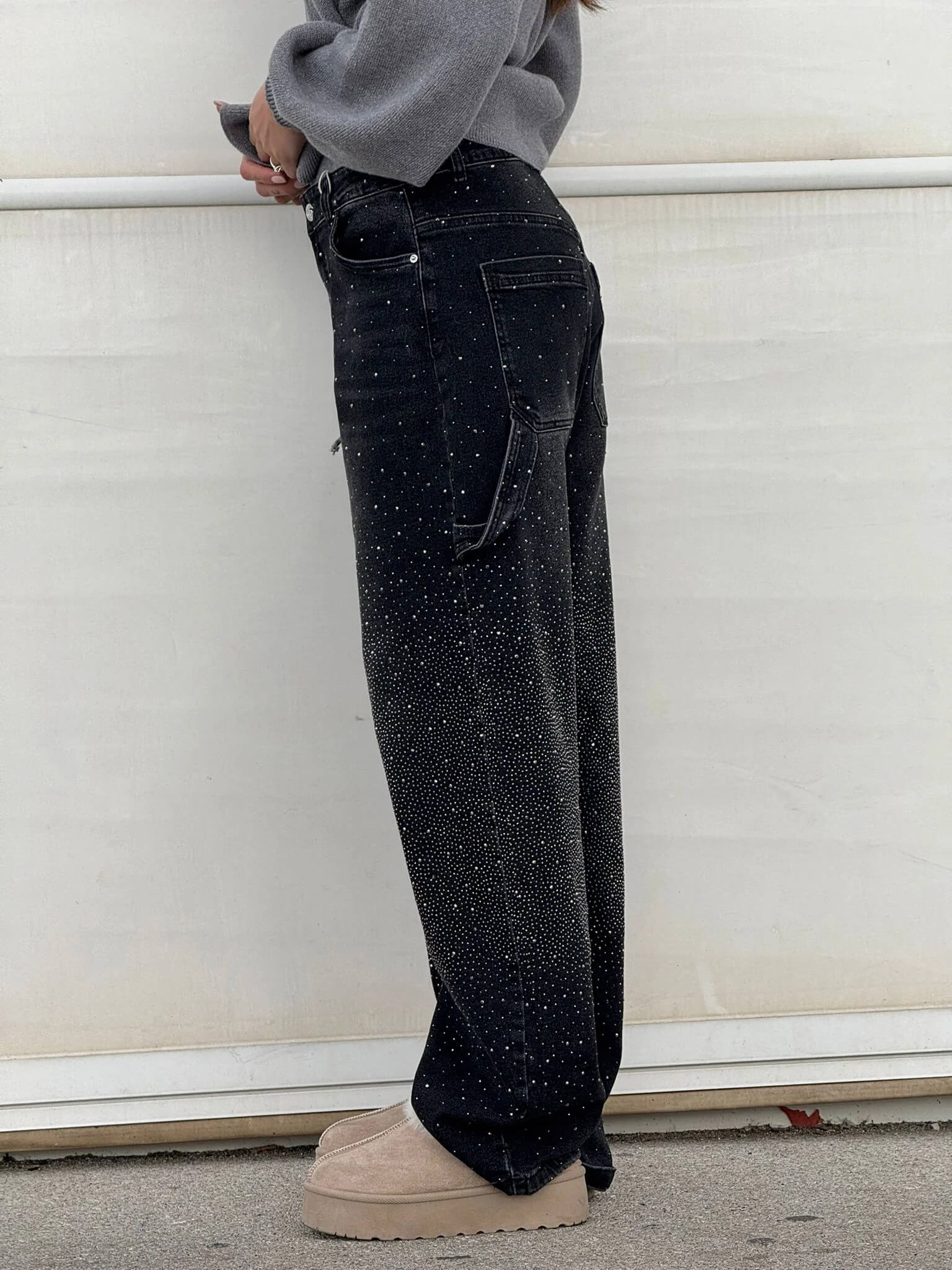Glitter cargo jeans with a wide-leg fit - Nova