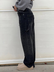 Glitter cargo jeans with a wide-leg fit - Nova