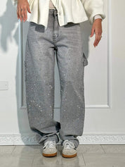 Glitter cargo jeans with a wide-leg fit - Nova