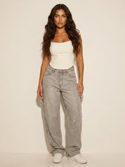 Glitter cargo jeans with a wide-leg fit - Nova