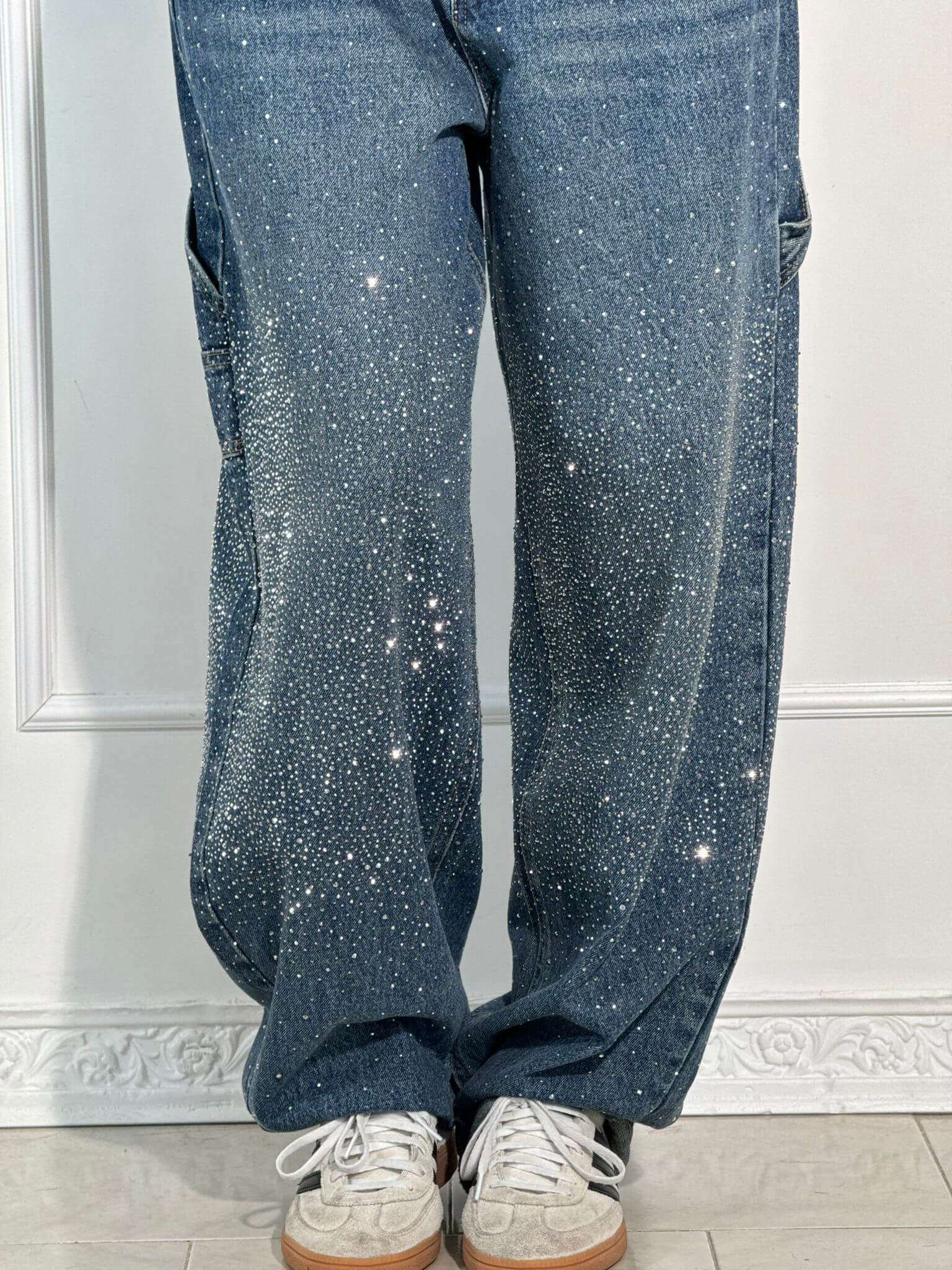 Glitter cargo jeans with a wide-leg fit - Nova