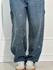 Glitter cargo jeans with a wide-leg fit - Nova