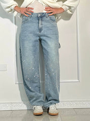 Glitter cargo jeans with a wide-leg fit - Nova