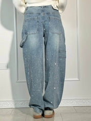 Glitter cargo jeans with a wide-leg fit - Nova