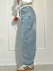 Glitter cargo jeans with a wide-leg fit - Nova