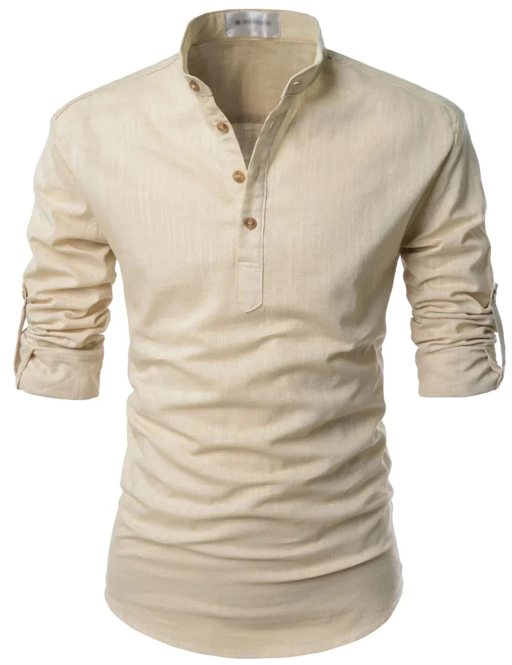 Grandad Collar Linen Shirt - Matteo