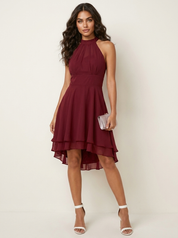 Halter Neck Chiffon Dress - Isabella