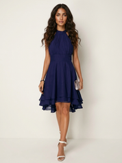 Halter Neck Chiffon Dress - Isabella
