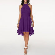 Halter Neck Chiffon Dress - Isabella