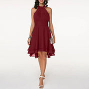 Halter Neck Chiffon Dress - Isabella