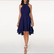 Halter Neck Chiffon Dress - Isabella