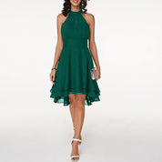 Halter Neck Chiffon Dress - Isabella