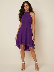 Halter Neck Chiffon Dress - Isabella