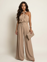 Halter Neck Wide-Leg Jumpsuit - Vivienne