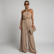 Halter Neck Wide-Leg Jumpsuit - Vivienne