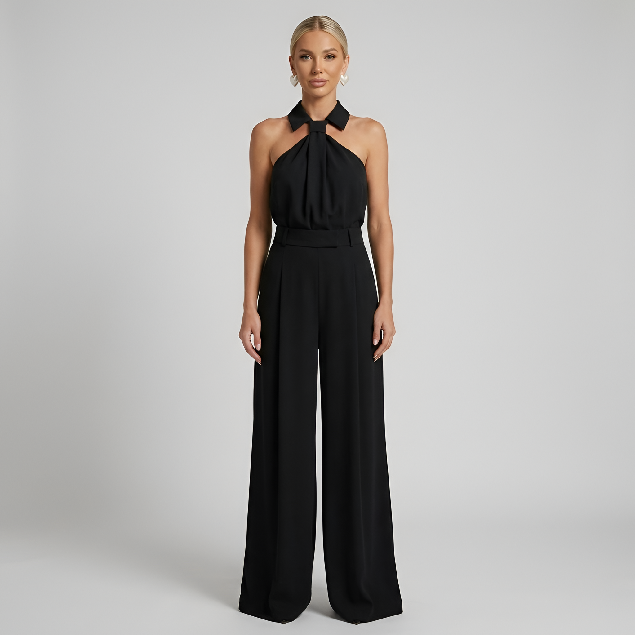 Halter Neck Wide-Leg Jumpsuit - Vivienne