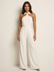 Halter Neck Wide-Leg Jumpsuit - Vivienne