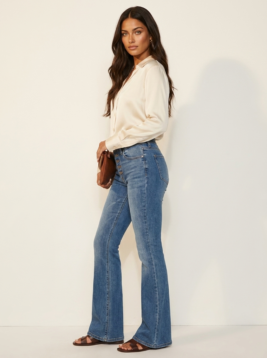 High-Waist Flare Jeans - Mila