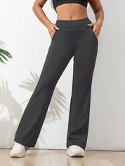 High-Waist Flared Yoga Trousers - Luna