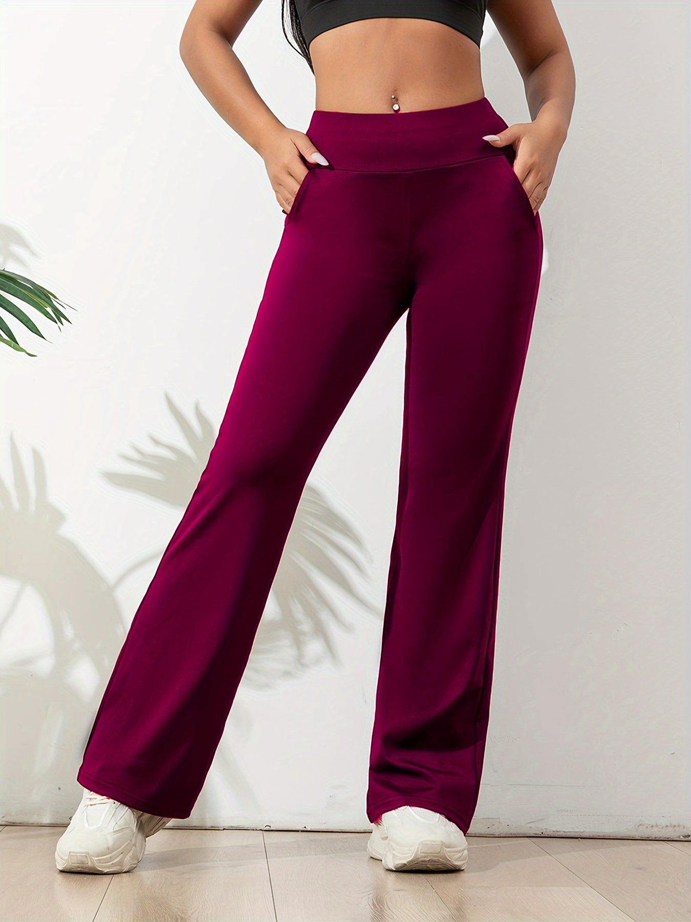 High-Waist Flared Yoga Trousers - Luna
