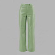 High Waist Wide Leg Leather Pants | Women's Trousers