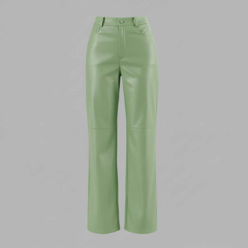 High Waist Wide Leg Leather Pants | Women's Trousers