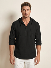Hooded Casual Henley Shirt - Felix