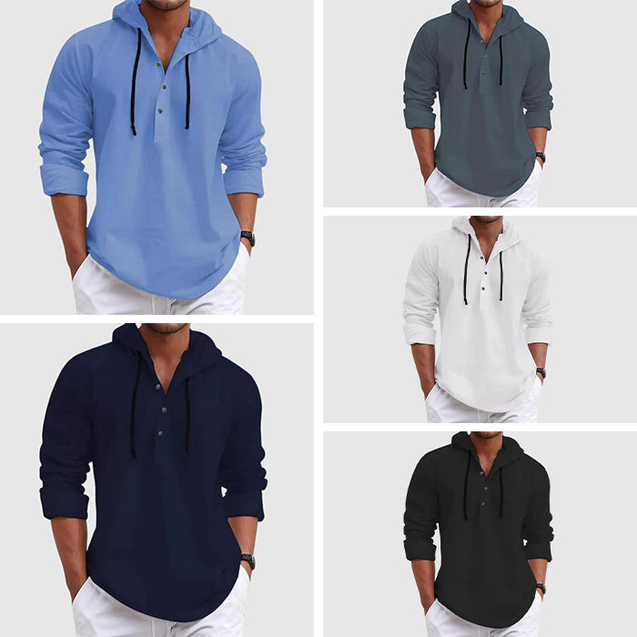 Hooded Casual Henley Shirt - Felix