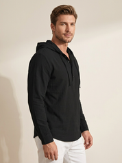 Hooded Casual Henley Shirt - Felix