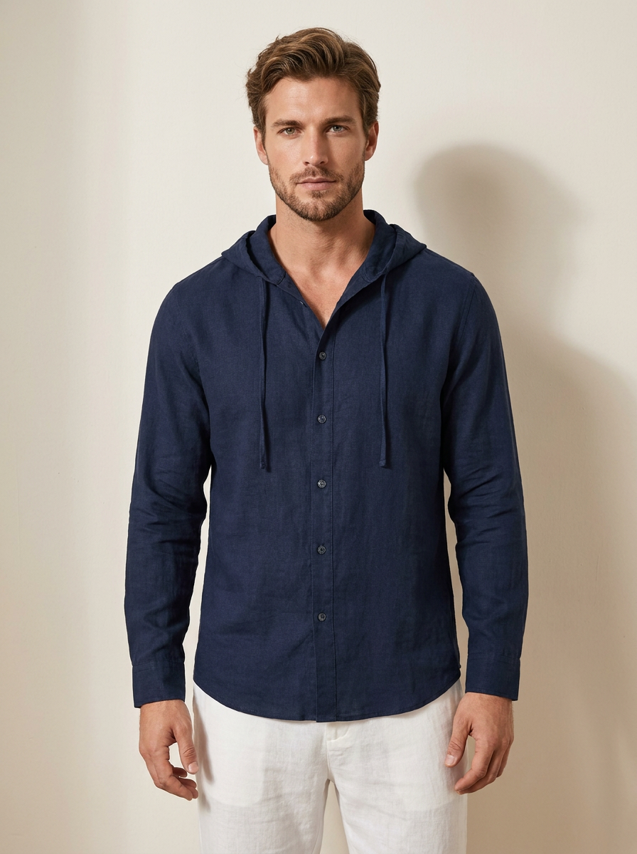 Hooded Casual Henley Shirt - Felix