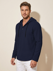 Hooded Casual Henley Shirt - Felix