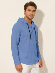 Hooded Casual Henley Shirt - Felix
