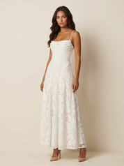 Jacquard maxi dress with thin straps - Vivienne