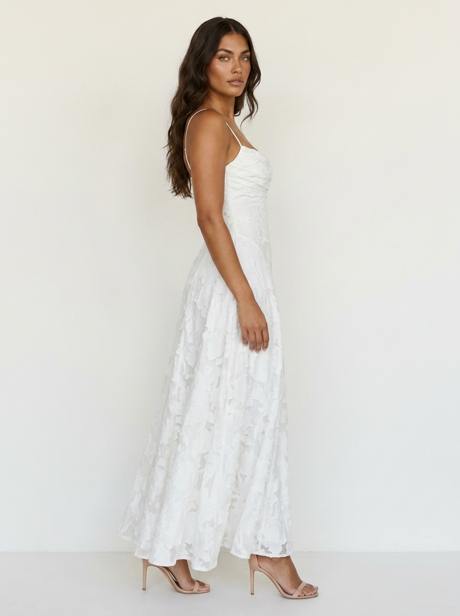Jacquard maxi dress with thin straps - Vivienne