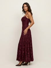 Jacquard maxi dress with thin straps - Vivienne